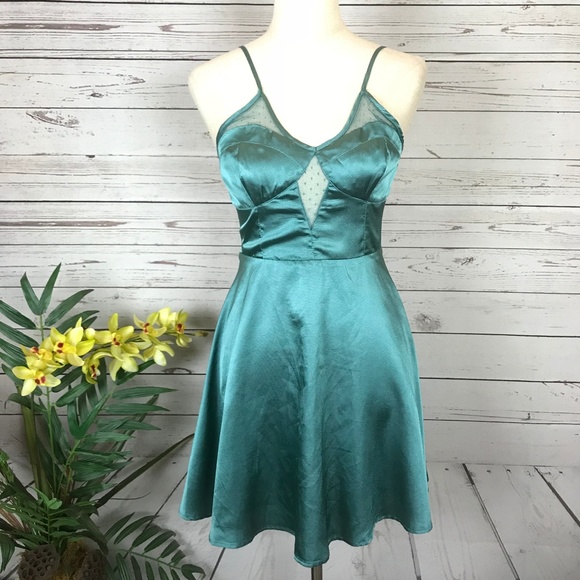 Astr Dresses Size Small Teal Silky Dress Y8 Poshmark